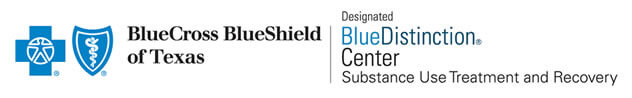 Blue Cross Blue Shield logo and blue distinction center badge